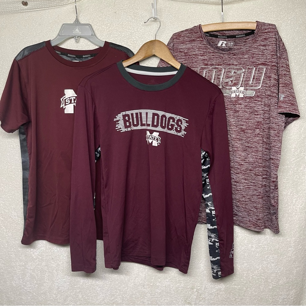 Mississippi State MSU Bulldogs set 3 shirts XL(14-16)